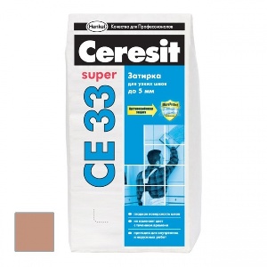 Затирка для плитки ♦ Ceresit СЕ 33 до 6 мм (светло-коричневый) 2 кг
