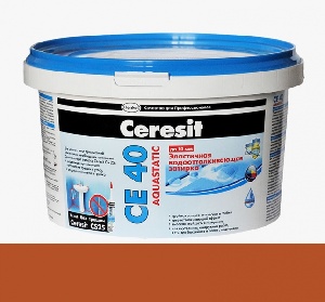 Затирка для плитки эластичная водоотталкивающая ♦ Ceresit СЕ 40 Aquastatic (2 кг) - Кирпичный