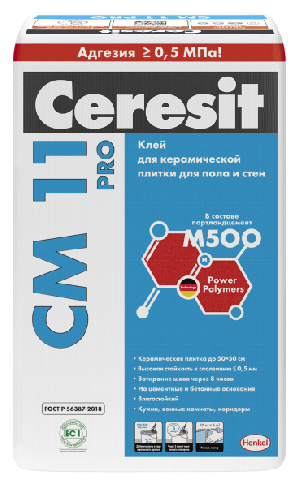Плиточный клей ♦ Ceresit CM 11 Plus (25 кг)