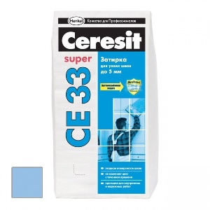 Затирка для плитки ♦ Ceresit СЕ 33 до 6 мм (голубой) 2 кг