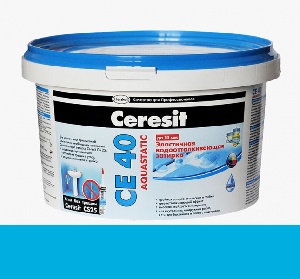 Затирка для плитки эластичная водоотталкивающая ♦ Ceresit СЕ 40 Aquastatic (2 кг) - Небесный