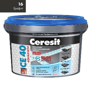Затирка эластичная водоотталкивающая ♦ Ceresit СЕ 40 до 10 мм (графит) 2 кг