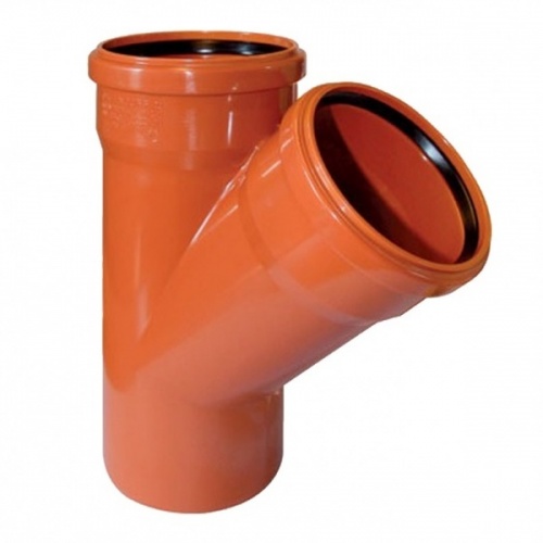 Тройник ПВХ 110х110/45гр для наружной канализации РОССИЯ
