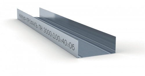 Профиль Кнауф (KNAUF) направляющий оцинкованный ♦ (ПН 100/40 мм) 3 м, толщина 0,6 мм