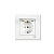 Розетка 1ОП ЕС ПГ белый крышка шторки IP54 VIKO Palmiye
