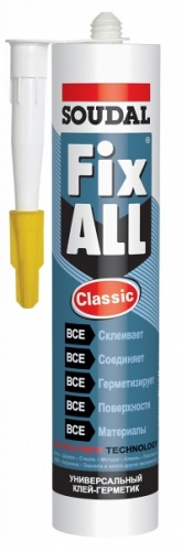 Клей-герметик Соудал(Soudal) Fix All Classic эластичный гибридный белый (290мл)