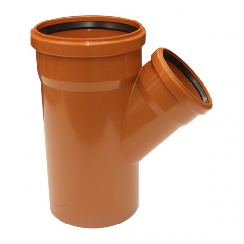 Тройник ПВХ 160х110/45гр для наружной канализации РОССИЯ