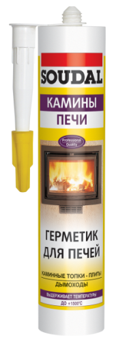 Герметик Соудал (SOUDAL) для печей ♦ черный (до + 1500 гр) 300 мл