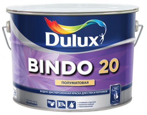 Краска ДУЛУКС (Dulux) БИНДО 20 (10л) полуматовая