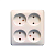 Розетка о/п 4 мест c з/к, со шторками 16А 250В крем «Этюд» PA16-208K