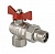 Кран шаровый BASE 1/2" резьба внутренняя-наружная американка угловой ручка бабочка VALTEC