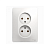 Розетка 2-ая б/з, белый Glossa