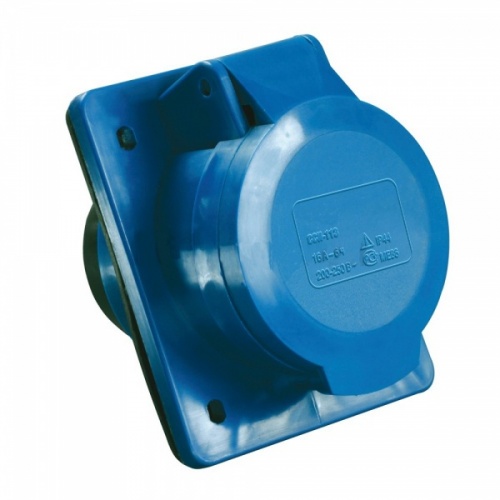 Розетка TDM РП10-3 ♦ панельная скрытая с крышкой IP44 16A 2P+PE 220B