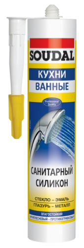 Герметик Соудал (SOUDAL) санитарный силикон ♦ белый (300 мл)