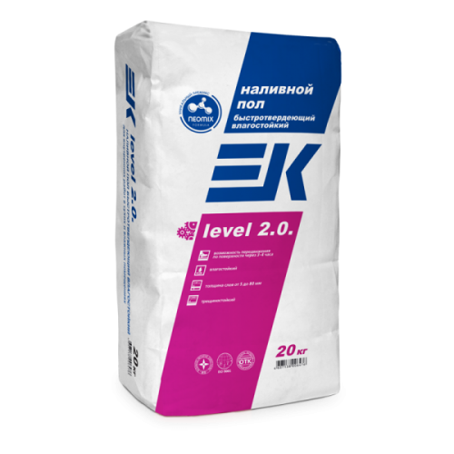 НАЛИВНОЙ ПОЛ БЫСТРОТВЕРДЕЮЩИЙ ВЛАГОСТОЙКИЙ ЕК LEVEL 2.0 (20 кг)