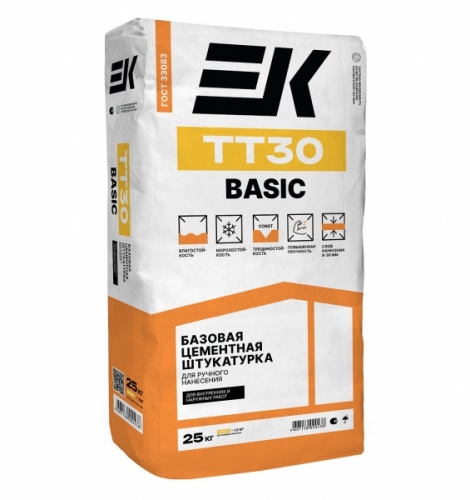Цементная фасадная штукатурка ♦ ЕК ТТ 30 (25 кг)