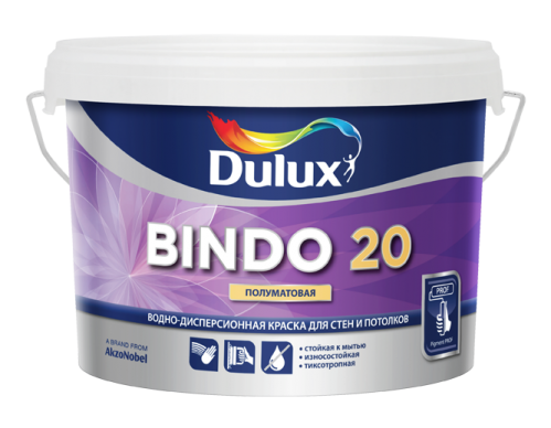 Краска ДУЛУКС (Dulux) БИНДО 20 (2,5л) полуматовая