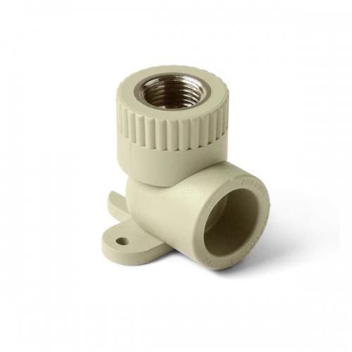 Уголок 90гр 25x1/2'' с металлической внутренней резьбой и креплением ProAqua серый 