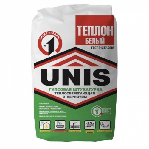 Штукатурка гипсовая ♦ Юнис Теплон (30 кг) белый