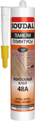Монтажный клей ♦ 48A Соудал (SOUDAL) для стеновых панелей каучуковый (300 мл)