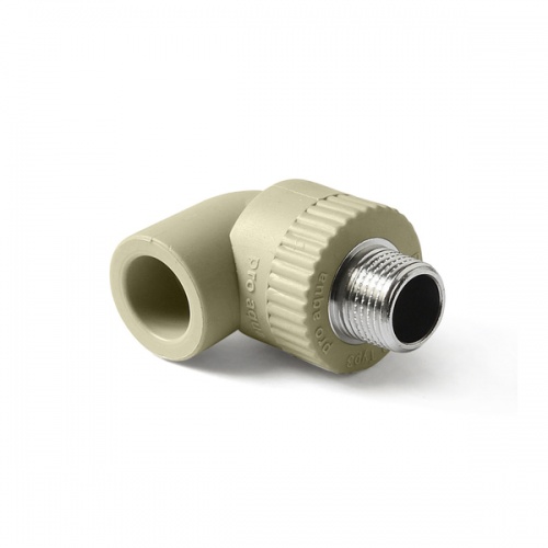 Уголок 90гр 25x1/2'' с металлической наружной резьбой ProAqua серый