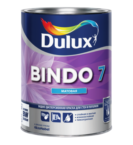 Краска ДУЛУКС (Dulux) БИНДО 7 (1л) матовая