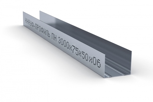 Профиль Кнауф (KNAUF) стоечный оцинкованный ♦ (ПС 75/50 мм) 3 м, толщина 0,6 мм