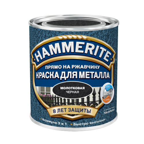 Краска по металлу Хаммерайт ♦ молотковая черная (0,75 л) Краска по металлу Хаммерайт ♦ молотковая черная (0,75 л)